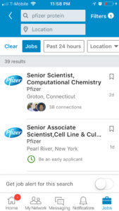 LinkedIn Job Search 結果