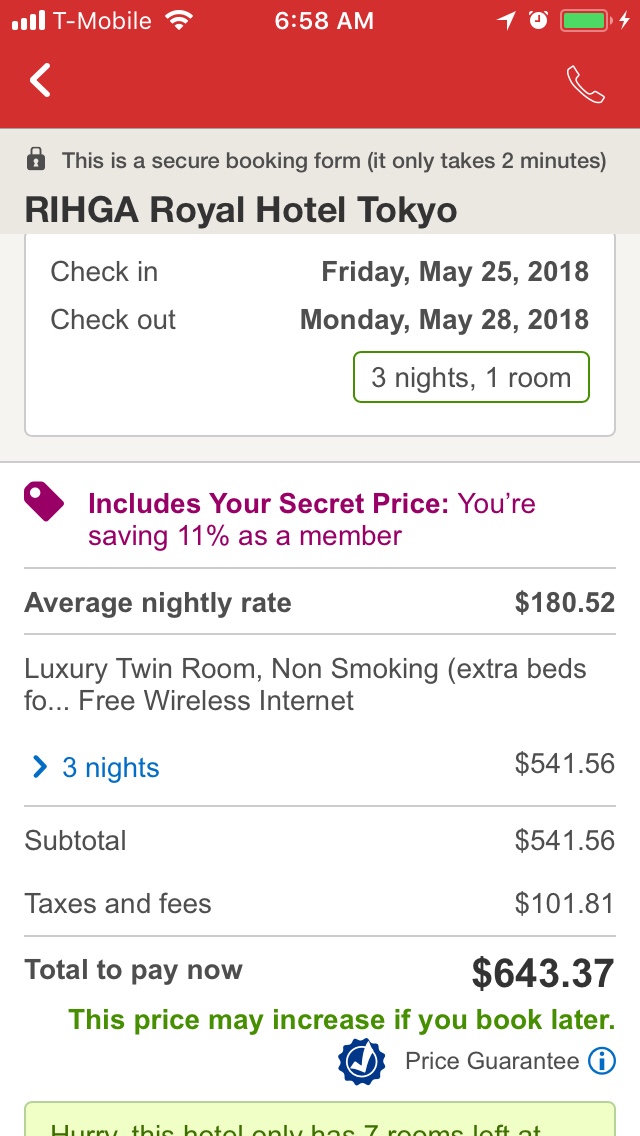 Hotel.comの検索結果