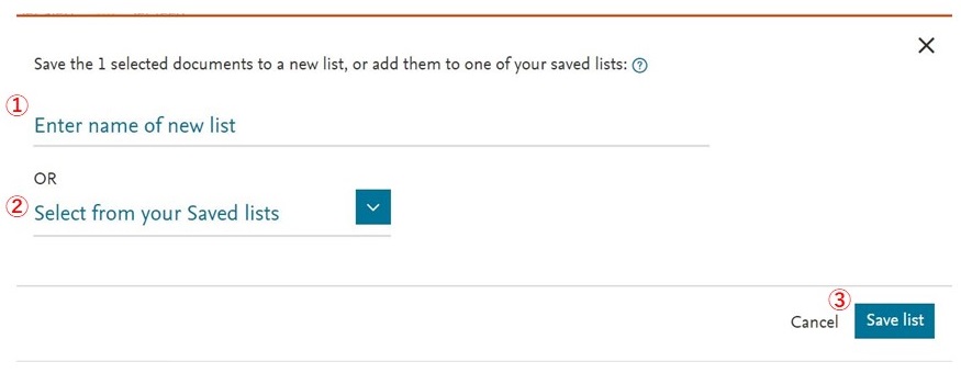 Scopus - search to save list